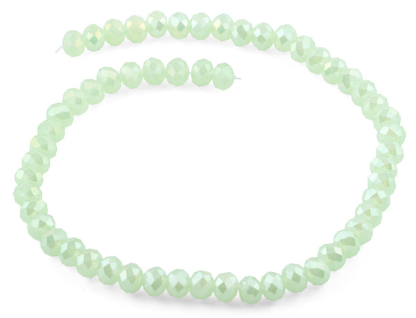 10mm Light Green  Faceted Rondelle Crystal Beads