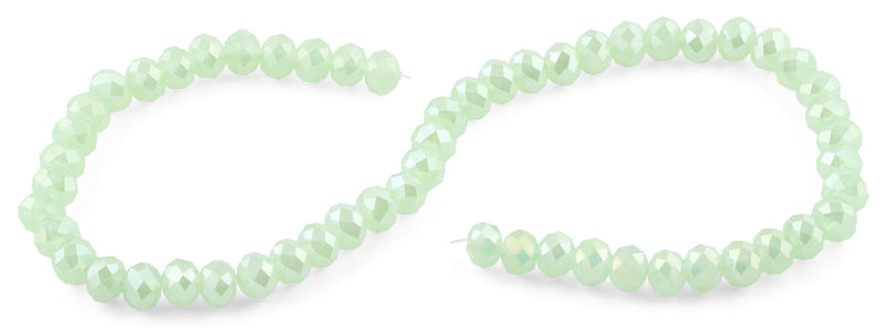 10mm Light Green  Faceted Rondelle Crystal Beads