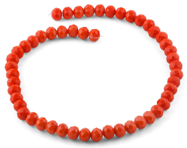 10mm Orange Faceted Rondelle Crystal Beads