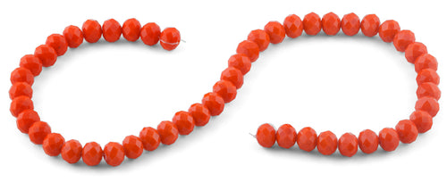 10mm Orange Faceted Rondelle Crystal Beads