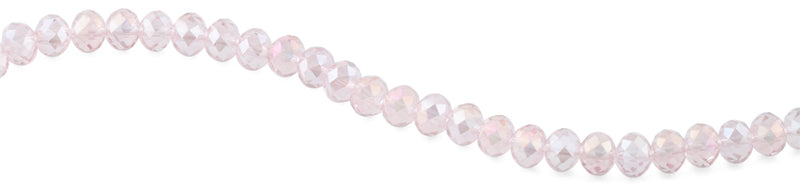 10mm Pink Faceted Rondelle Crystal Beads
