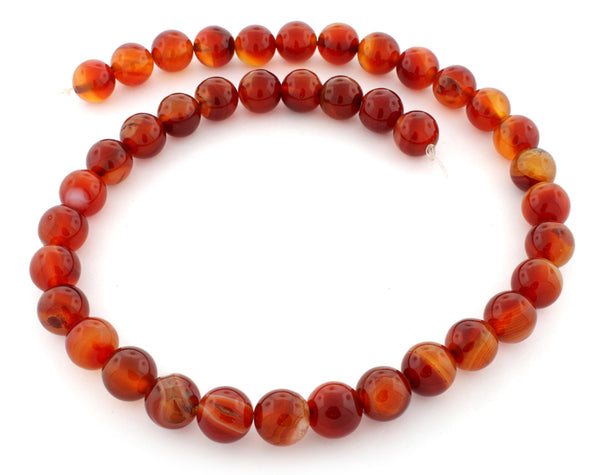 10mm Plain Round Red Agate Gem Stone Beads