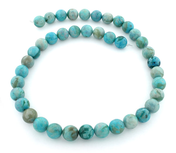 10mm Plain Round Turquoise Jasper Gem Stone Beads