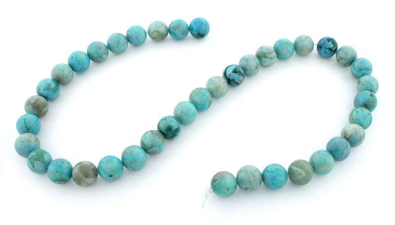10mm Plain Round Turquoise Jasper Gem Stone Beads