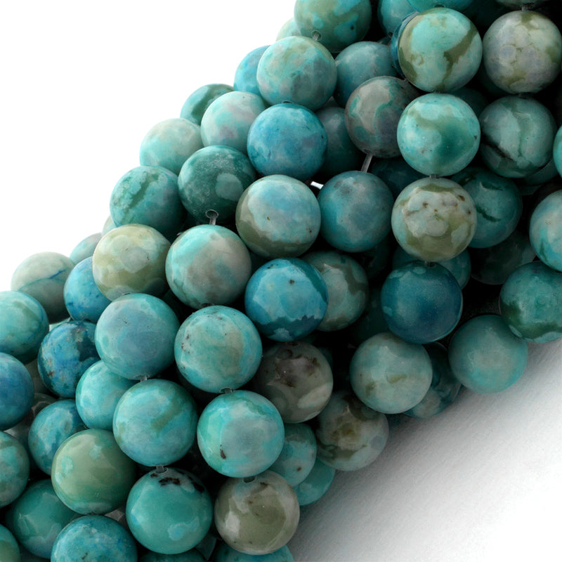 10mm Plain Round Turquoise Jasper Gem Stone Beads