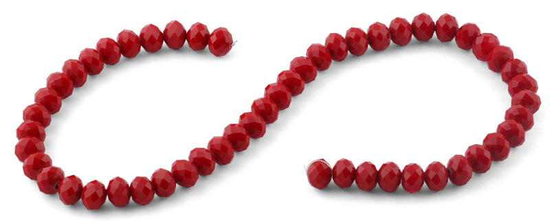10mm Red Faceted Rondelle Crystal Beads