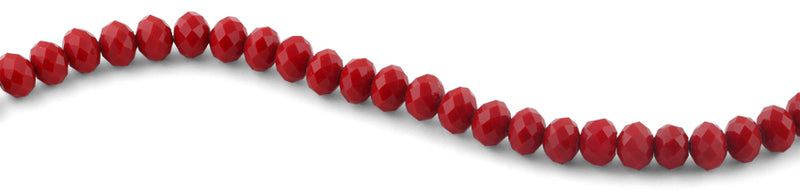 10mm Red Faceted Rondelle Crystal Beads