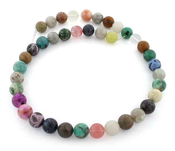 10mm Round Multi-Stones Gem Stone Beads