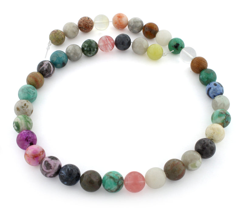 10mm Round Multi-Stones Gem Stone Beads