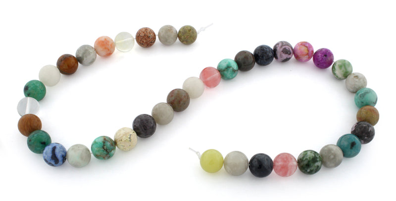 10mm Round Multi-Stones Gem Stone Beads