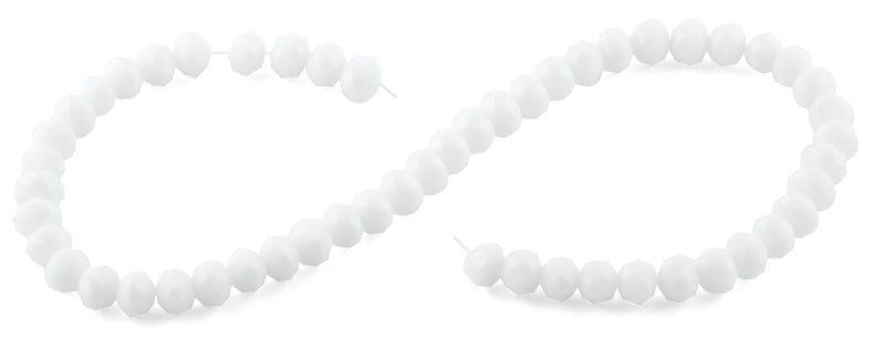 10mm White Faceted Rondelle Crystal Beads