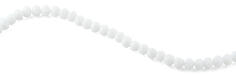 10mm White Faceted Rondelle Crystal Beads