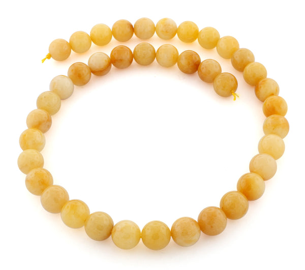 10mm Yellow Jade Gem Stone Beads