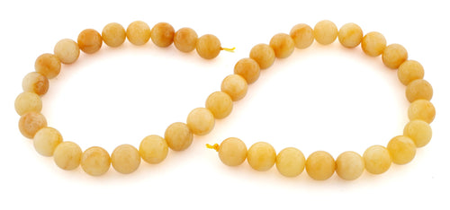 10mm Yellow Jade Gem Stone Beads