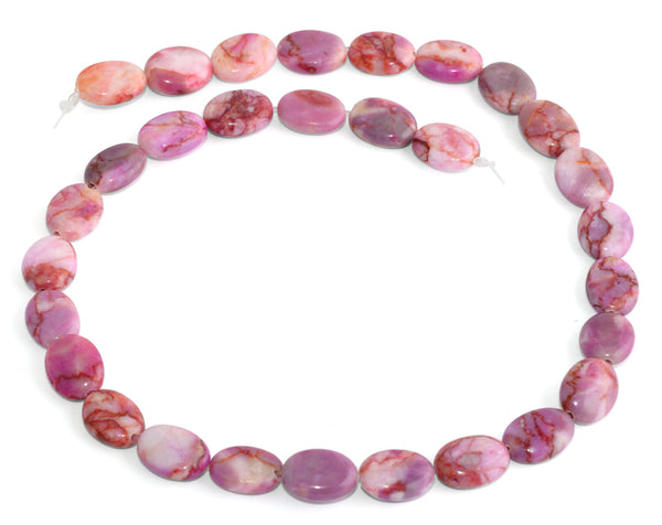 10x13MM Pink Matrix Oval Gemstone Beads