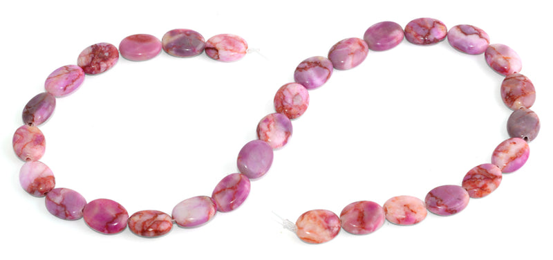 10x13MM Pink Matrix Oval Gemstone Beads