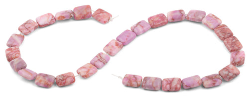 10x13mm Pink Matrix Rectangular Beads