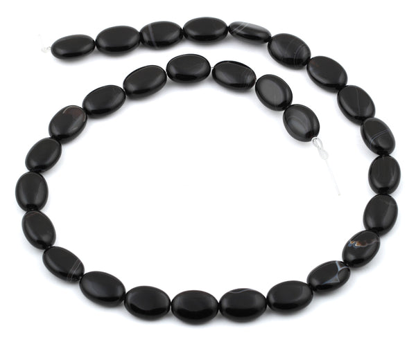 10x14MM Black Agate Oval Gemstone Beads