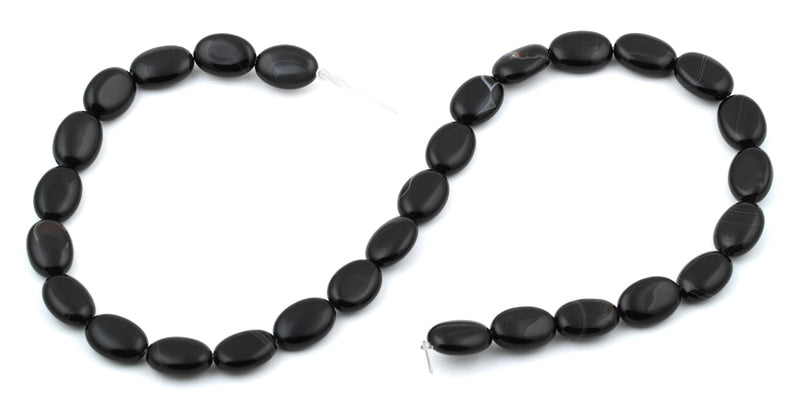10x14MM Black Agate Oval Gemstone Beads