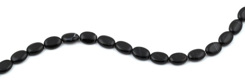 10x14MM Black Agate Oval Gemstone Beads