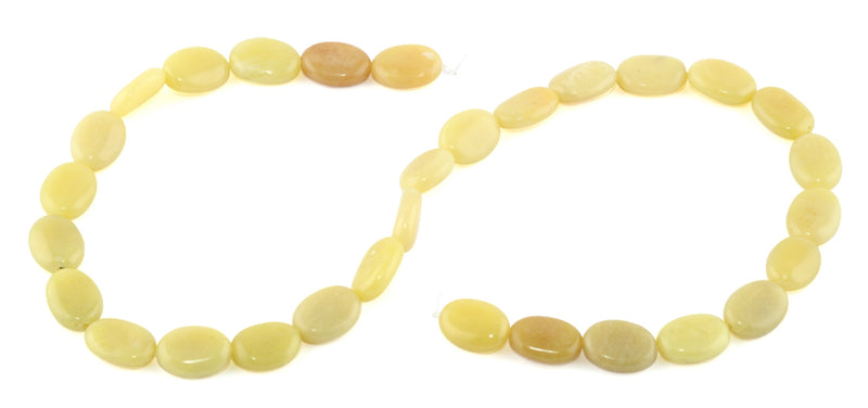 10x14MM Olive Jade Puffy Oval Gemstone Beads