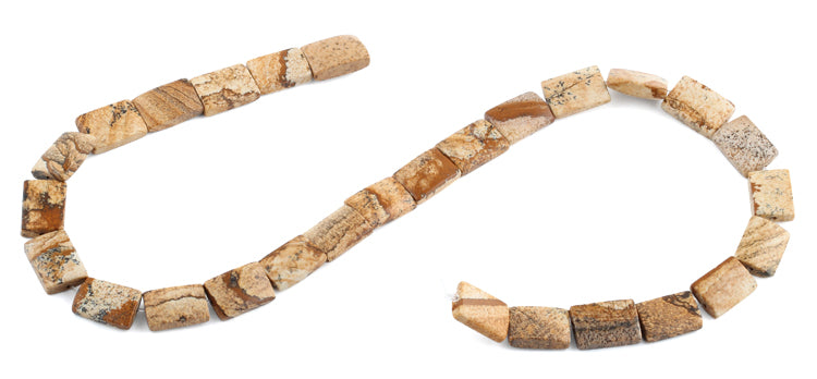 10x14MM Picture Jasper Rectangle Gemstone Beads