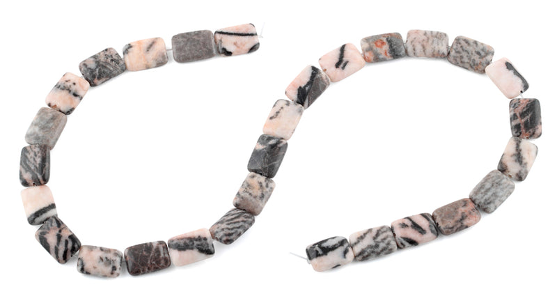 10x14MM Pink Zebra Jasper Rectangular Gemstone Beads