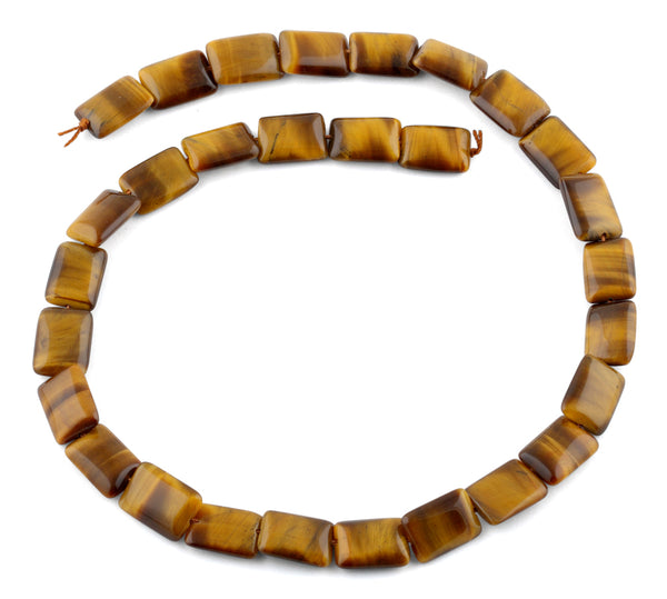 10x14MM Tiger Eye Puffy Rectangular Gemstone Beads