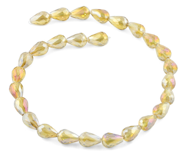 10x15mm Champagne Drop Faceted Crystal Beads