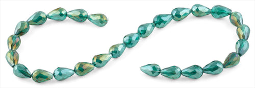 10x15mm Emerald Drop Faceted Crystal Beads