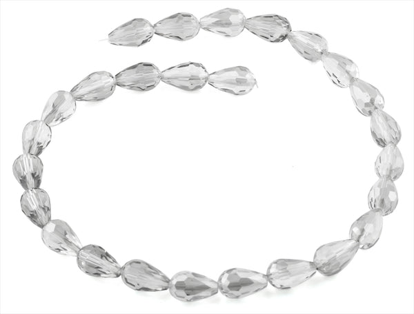 10x15mm Grey Drop Faceted Crystal Beads