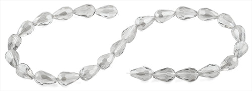 10x15mm Grey Drop Faceted Crystal Beads