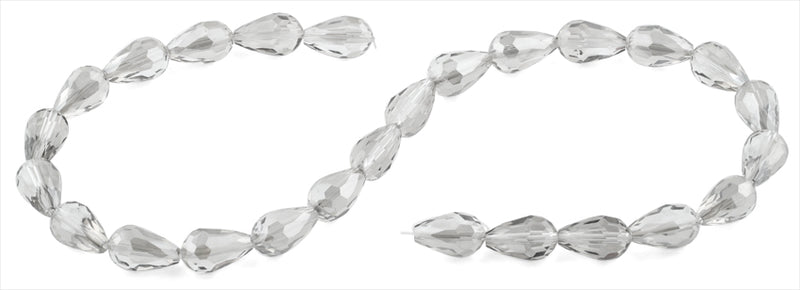 10x15mm Grey Drop Faceted Crystal Beads