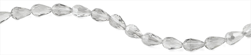 10x15mm Grey Drop Faceted Crystal Beads