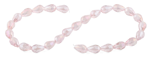 10x15mm Pink Drop Faceted Crystal Beads