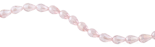 10x15mm Pink Drop Faceted Crystal Beads