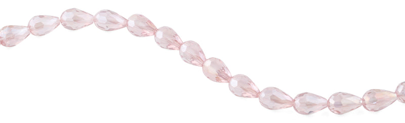 10x15mm Pink Drop Faceted Crystal Beads