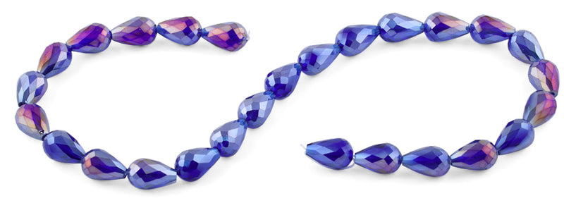 10x15mm Purple Drop Faceted Crystal Beads
