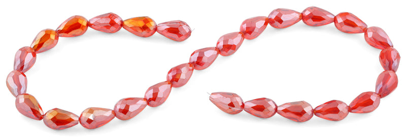10x15mm Ruby Drop Faceted Crystal Beads