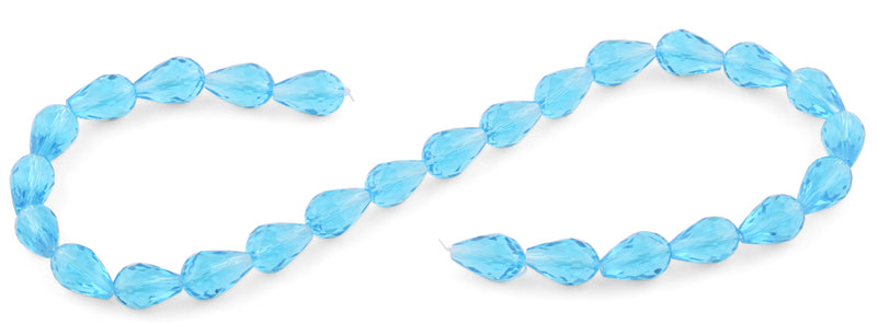 10x15mm Turquoise Drop Faceted Crystal Beads
