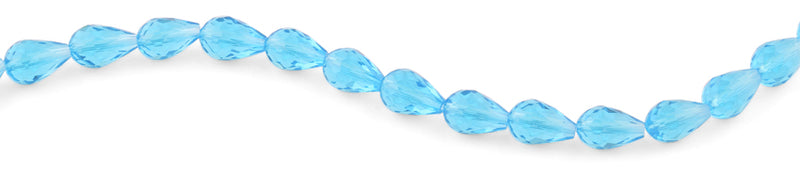 10x15mm Turquoise Drop Faceted Crystal Beads