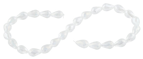 10x15mm White Drop Faceted Crystal Beads