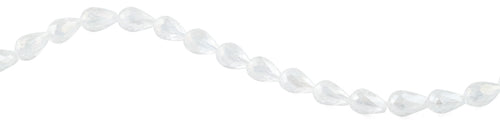 10x15mm White Drop Faceted Crystal Beads