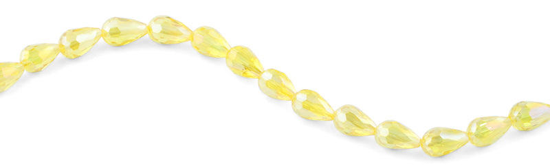 10x15mm Yellow Drop Faceted Crystal Beads