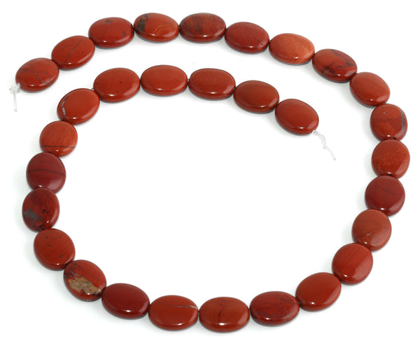 11x14MM Red Stripe Jasper Oval Gemstone Beads