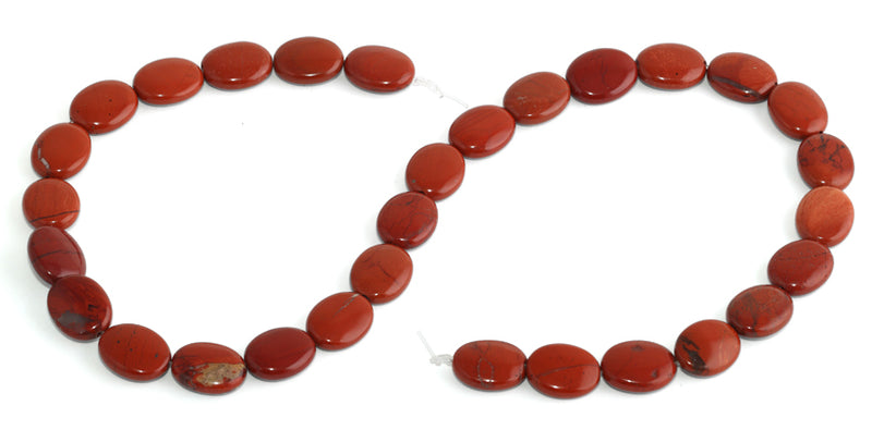 11x14MM Red Stripe Jasper Oval Gemstone Beads