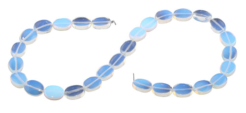 11x14MM Transparent Opalite Glass Puffy Oval Gemstone Beads