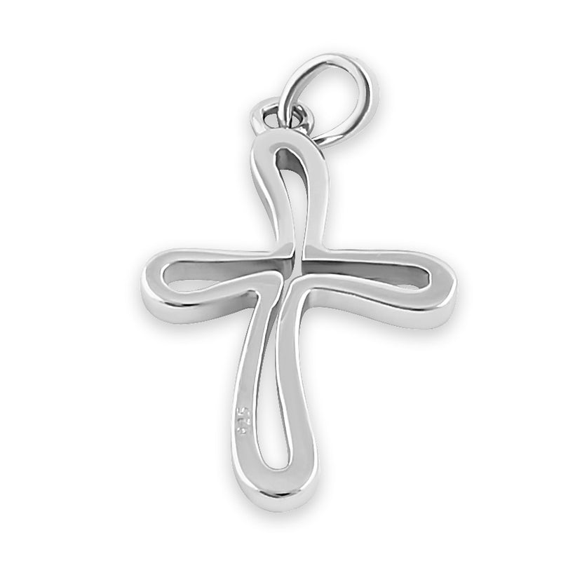 Sterling Silver Wavy Cross Pendant