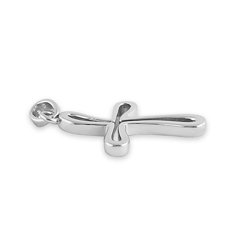 Sterling Silver Wavy Cross Pendant