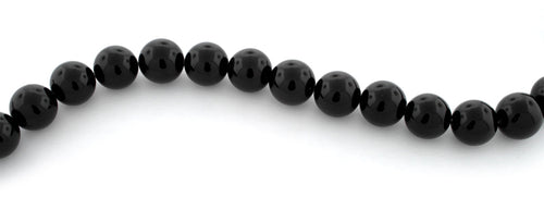 12mm Plain Round Black Agate Gem Stone Beads